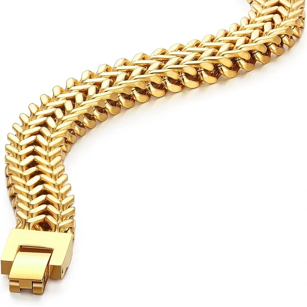 NEW 18k gold plated Chunky Chain Link Bracelet